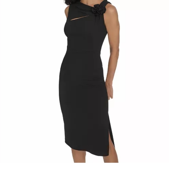 Calvin Klein women's Asymmetric-Neck Sleeveless Sheath Dress - Picture 6 of 8